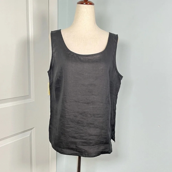 Citron Santa Monica 100% linen black tank size M - Picture 6 of 11
